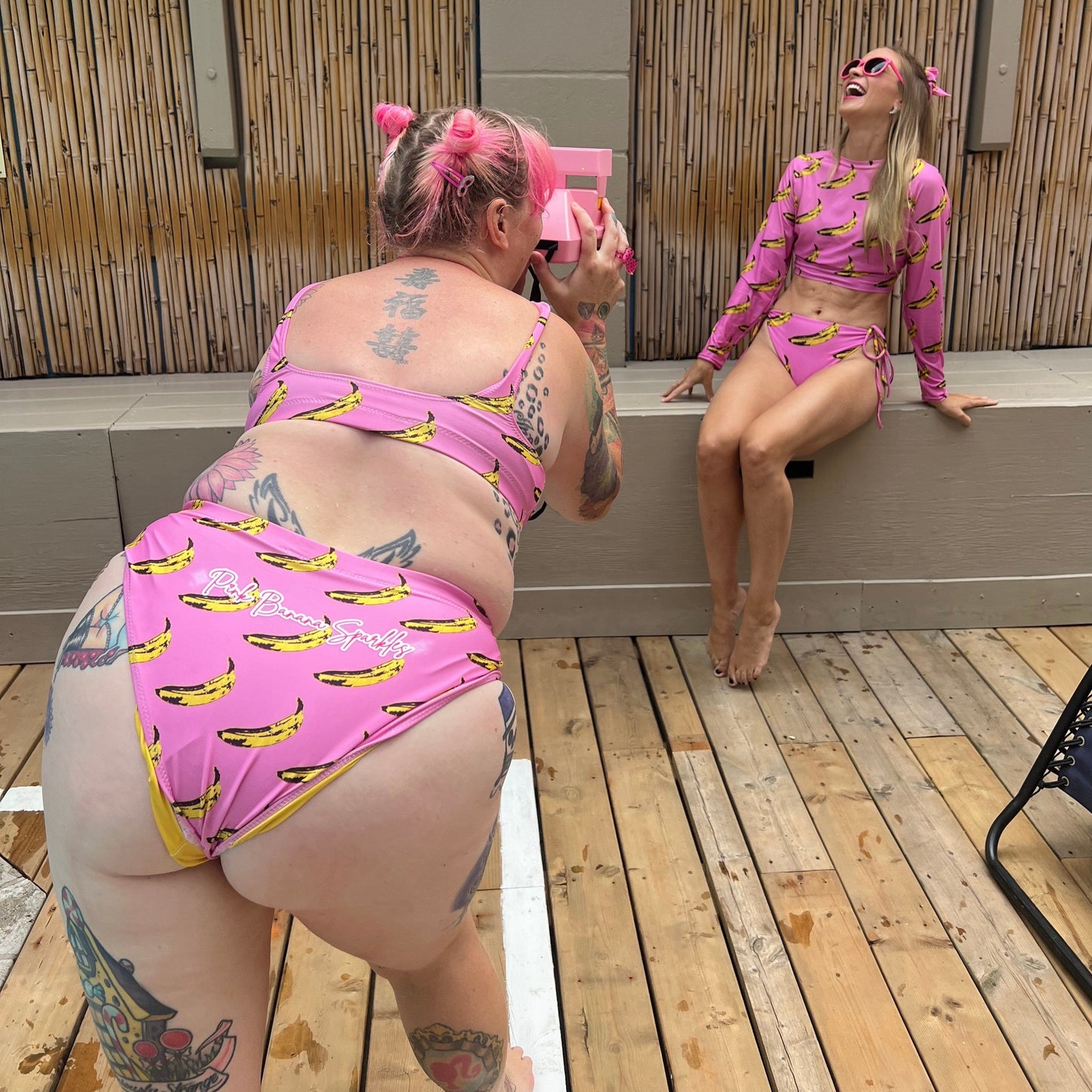 Pink Banana High-waisted Bikini (recycled)