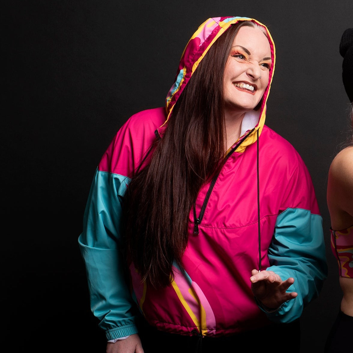 Embrace Body Love Cropped Windbreaker- Hot Pink