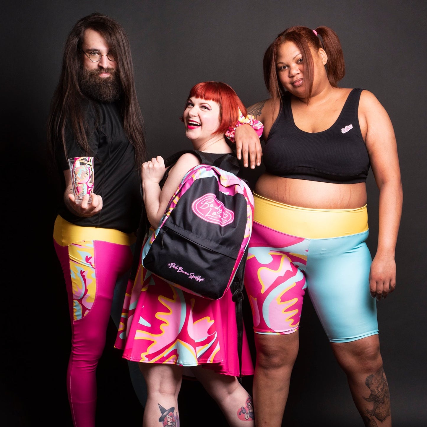 Embrace Body Love Logo Backpack- Black/Pink