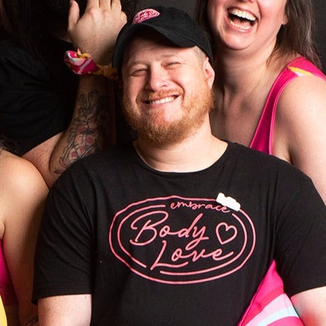 Embrace Body Love Logo "Dad" Baseball Hat- Pink logo