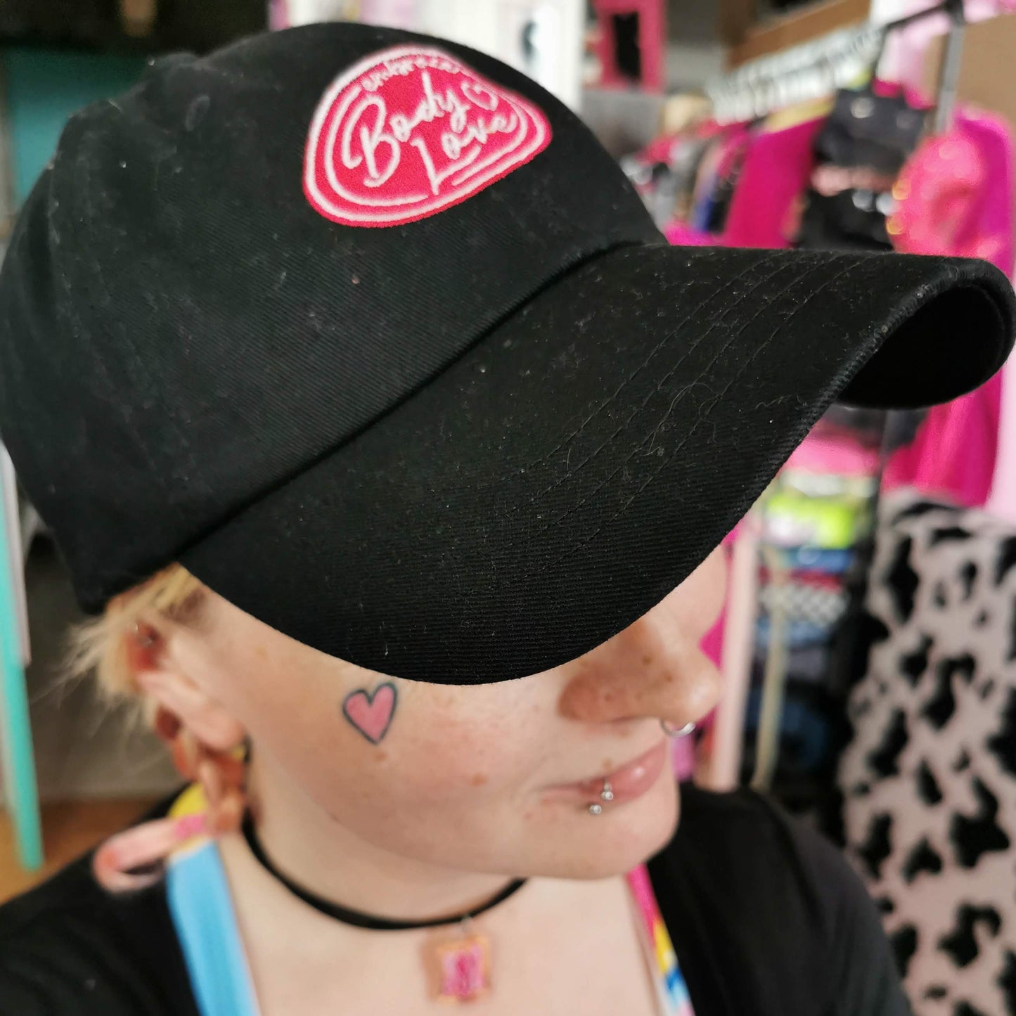 Embrace Body Love Logo "Dad" Baseball Hat- Pink logo