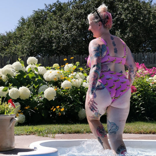 Pink Banana High-waisted Bikini (recycled)