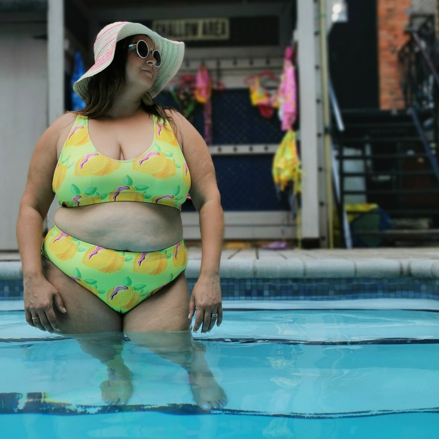 "Sour Puss" Lemon Vulva, High-waisted Bikini