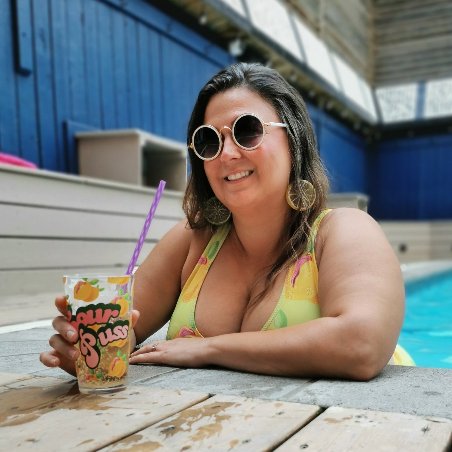 "Sour Puss" Lemon Vulva, High-waisted Bikini