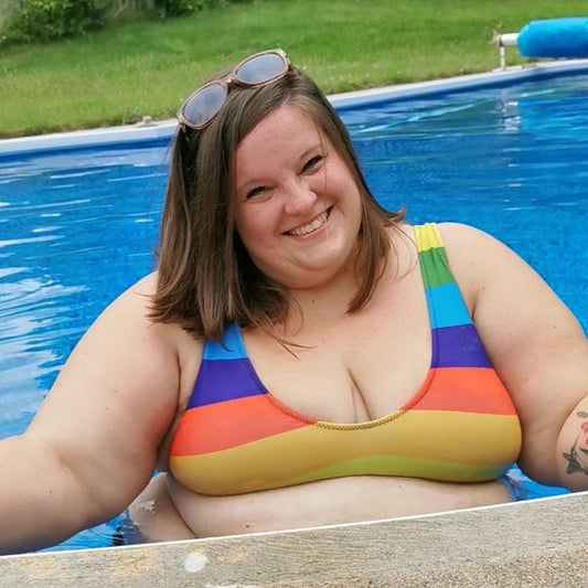 Anxious Shark Rainbow Pride Flag- High Waisted Bikini