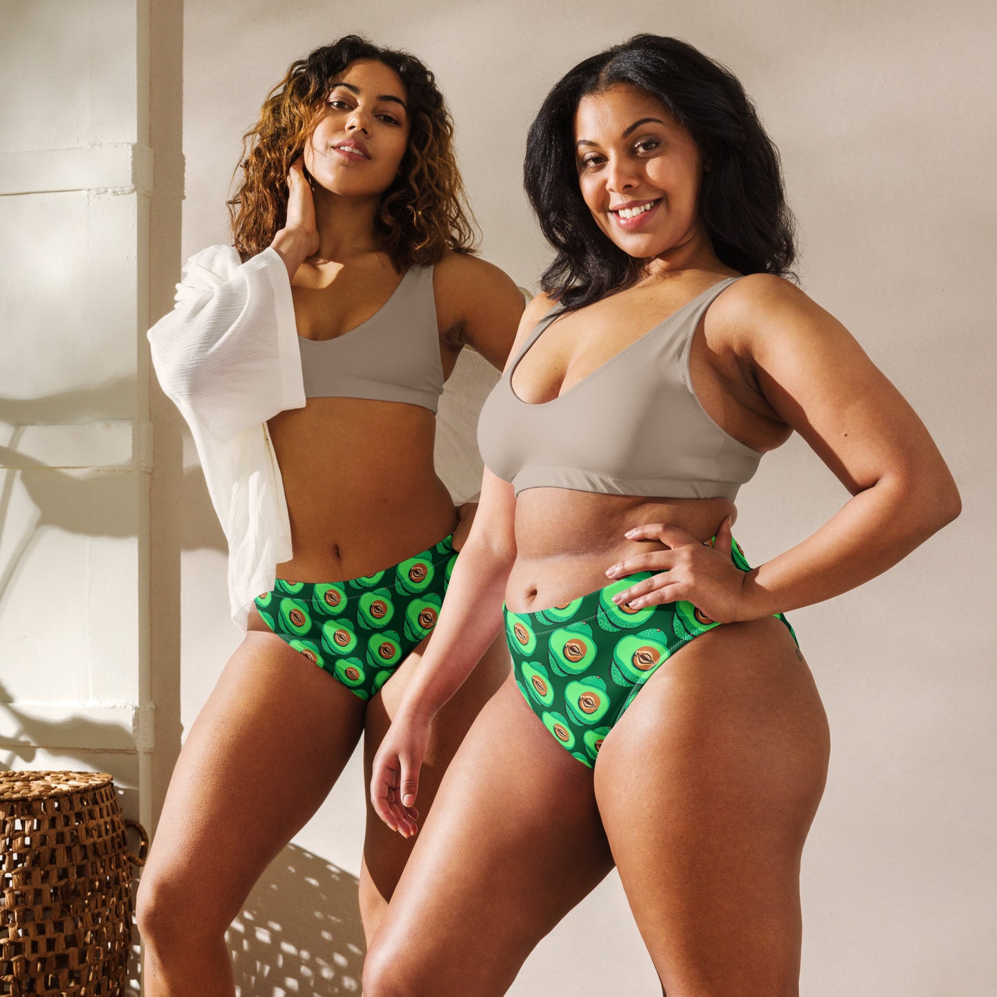 Avocado Vulva High-waisted bikini bottom Separates, Dark Green (Recycled)
