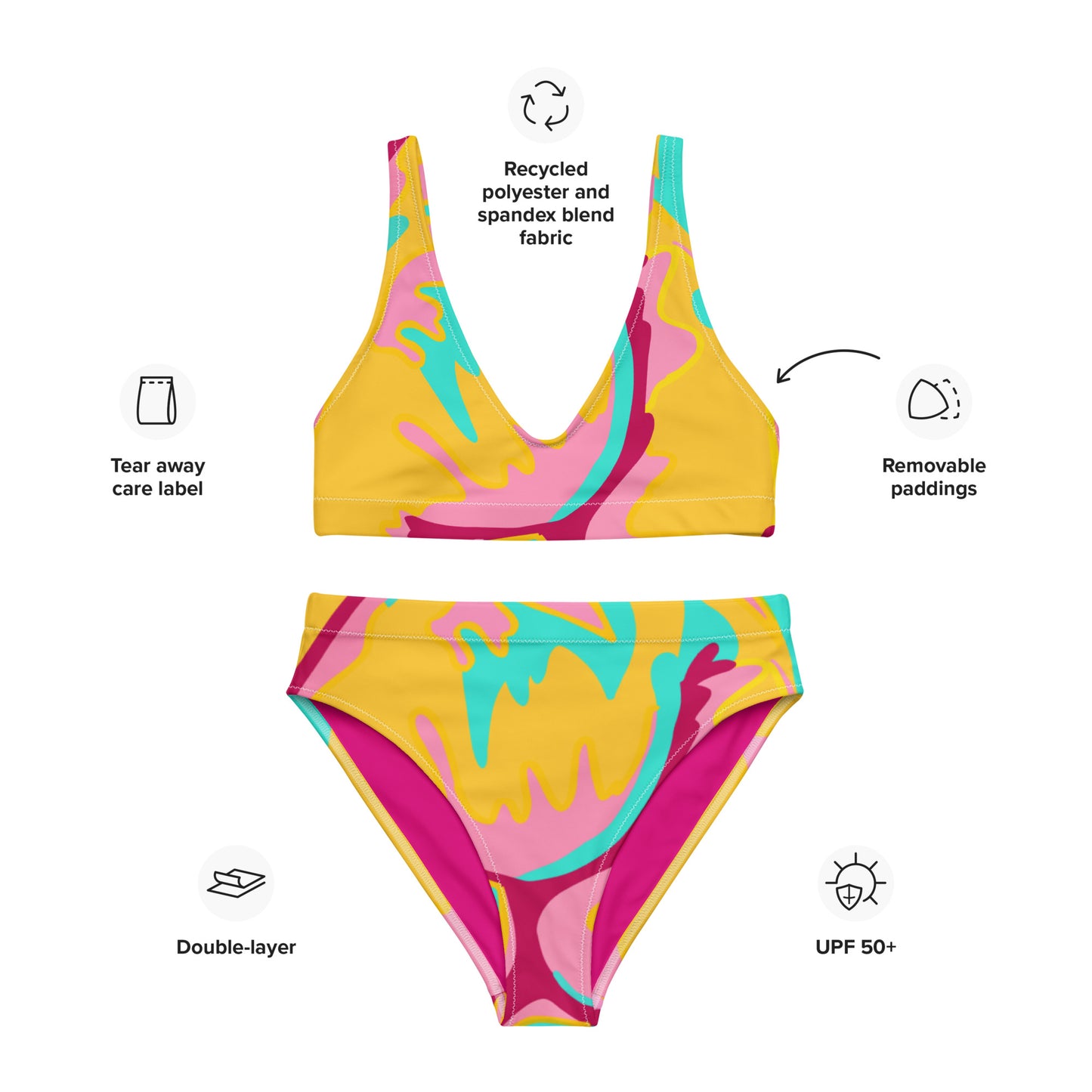Embrace Body Love High-Waisted Bikini- Yellow (Recycled)