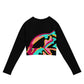 Body Love "New Classic" Long-sleeve Crop Top- Black Sleeves (recycled)