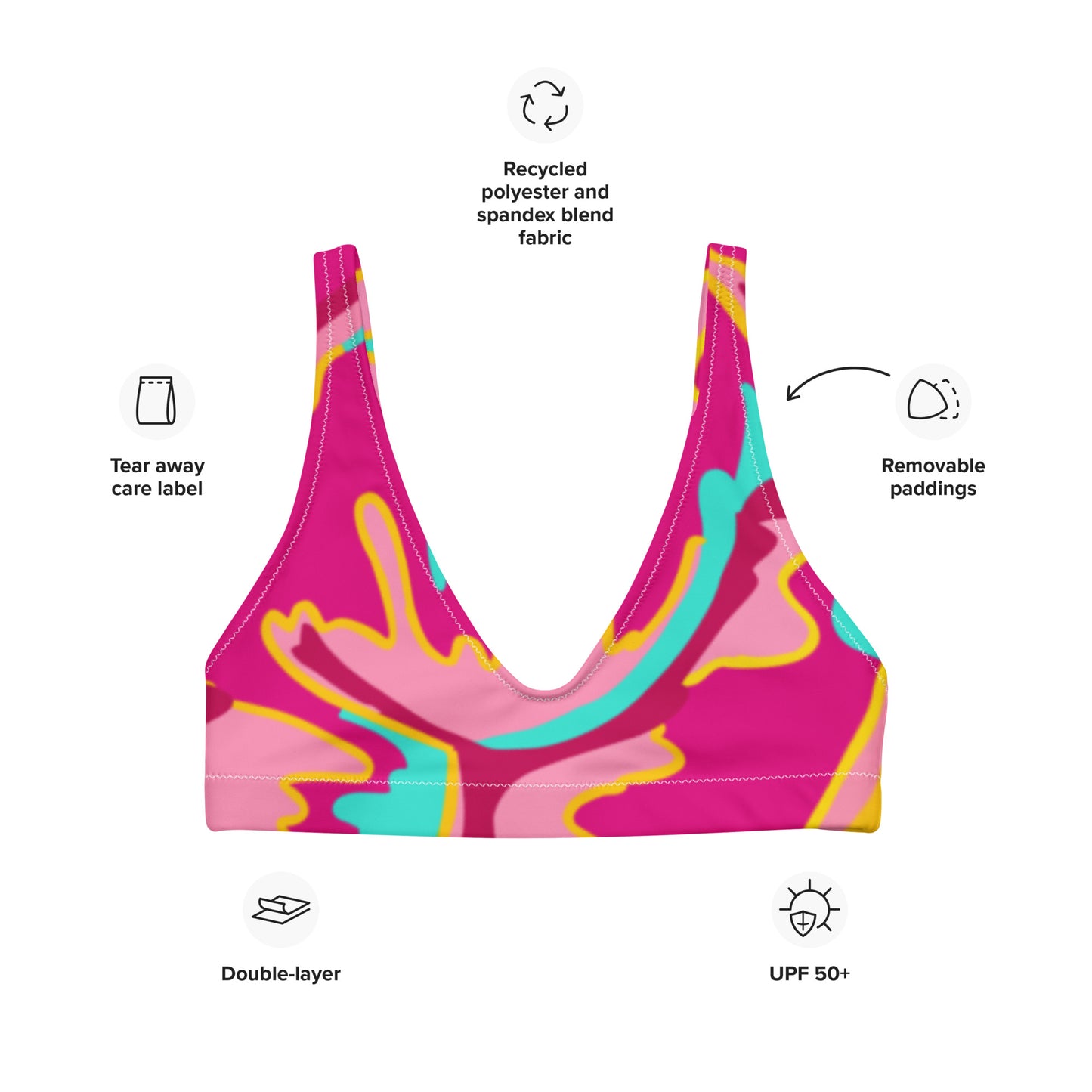 Embrace Body Love Bikini Separates- Top, Pink (recycled)