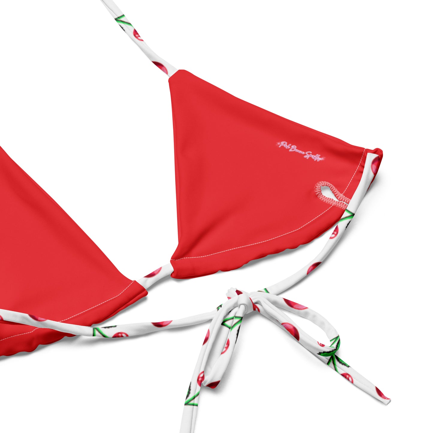 "Cherry on Top" String bikini, White (Recycled)
