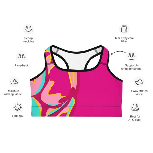 Embrace Body Love Sports Bra- Hot Pink