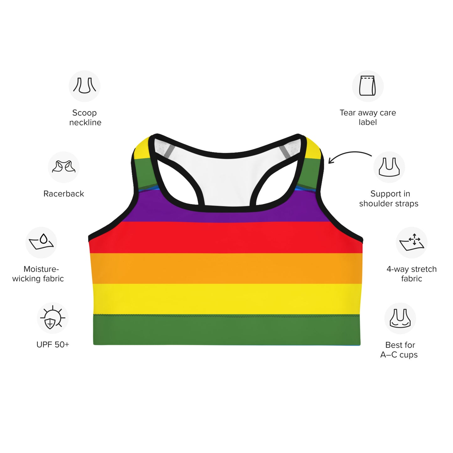 Pride Rainbow Sports Bra