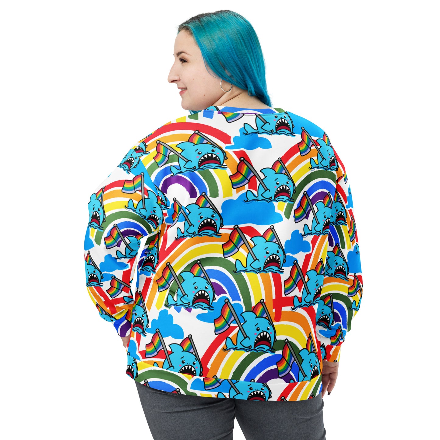 Anxious Shark does Pride- Genderless Sweatshirt, crewneck