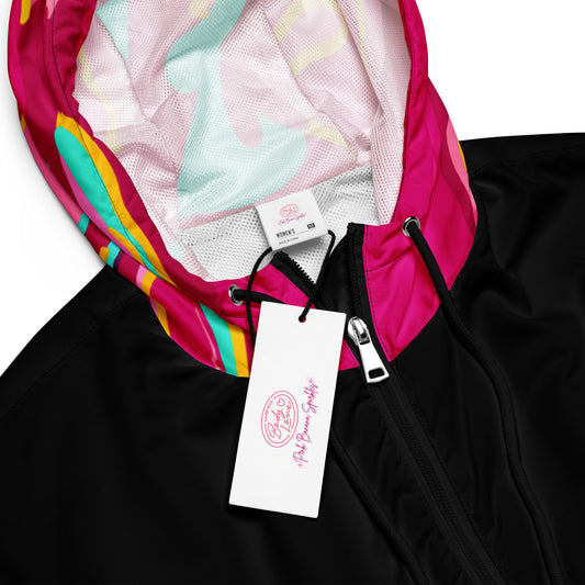 Body Love "New Classic" Cropped Windbreaker- Teal Sleeves