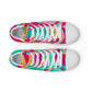 Embrace Body Love High Top Canvas Shoes- Split Colour, Hot Pink/Teal (Men's Sizing)