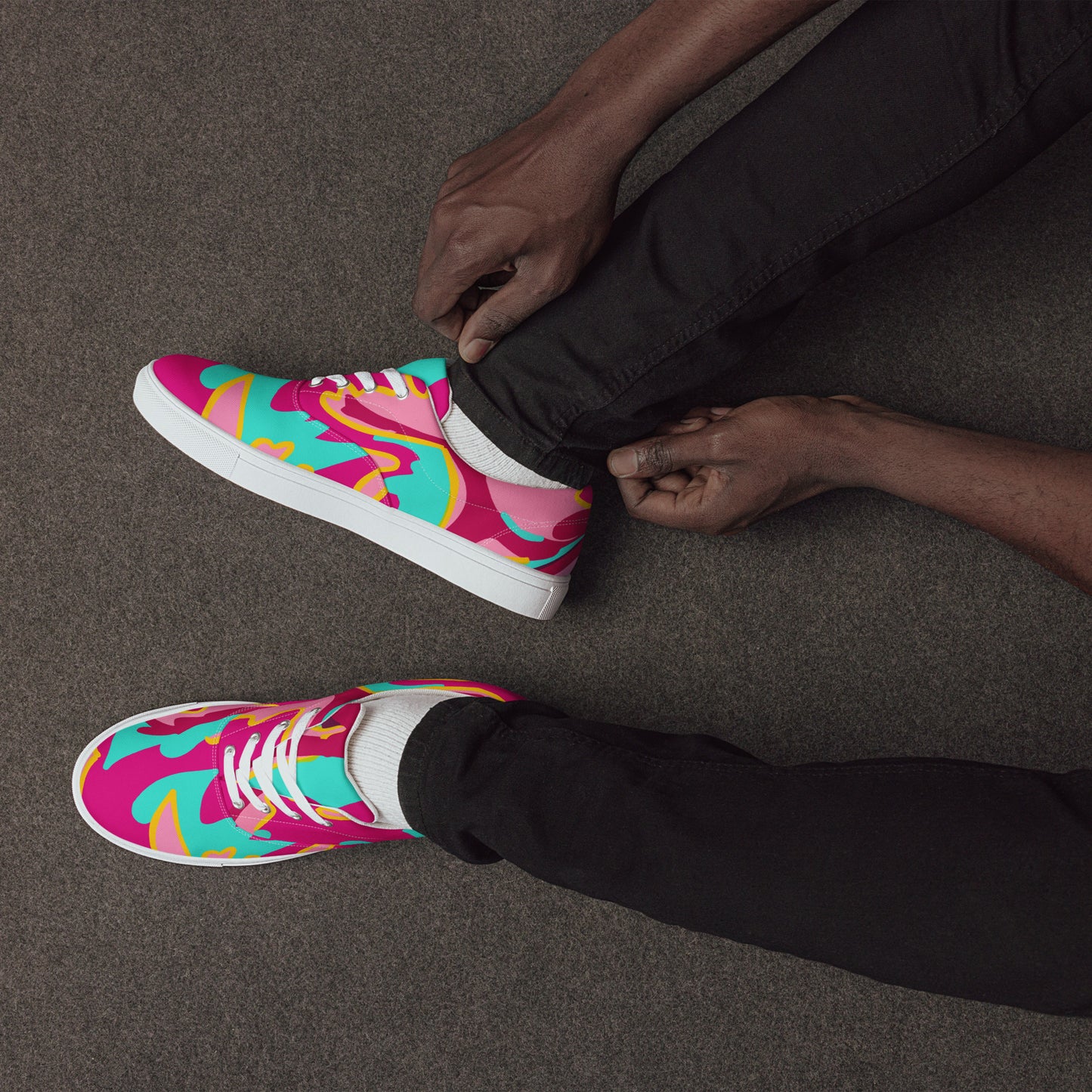 Embrace Body Love Lace-up Canvas Shoes, Hot Pink (Men's Sizing)