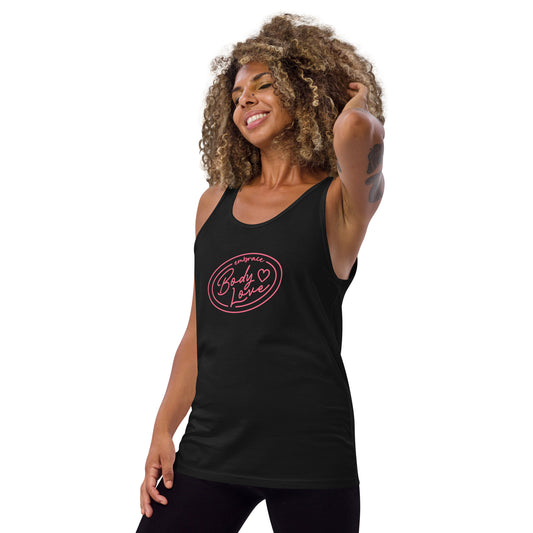 Embrace Body Love Logo, Tank Top- Genderless, Pink Logo