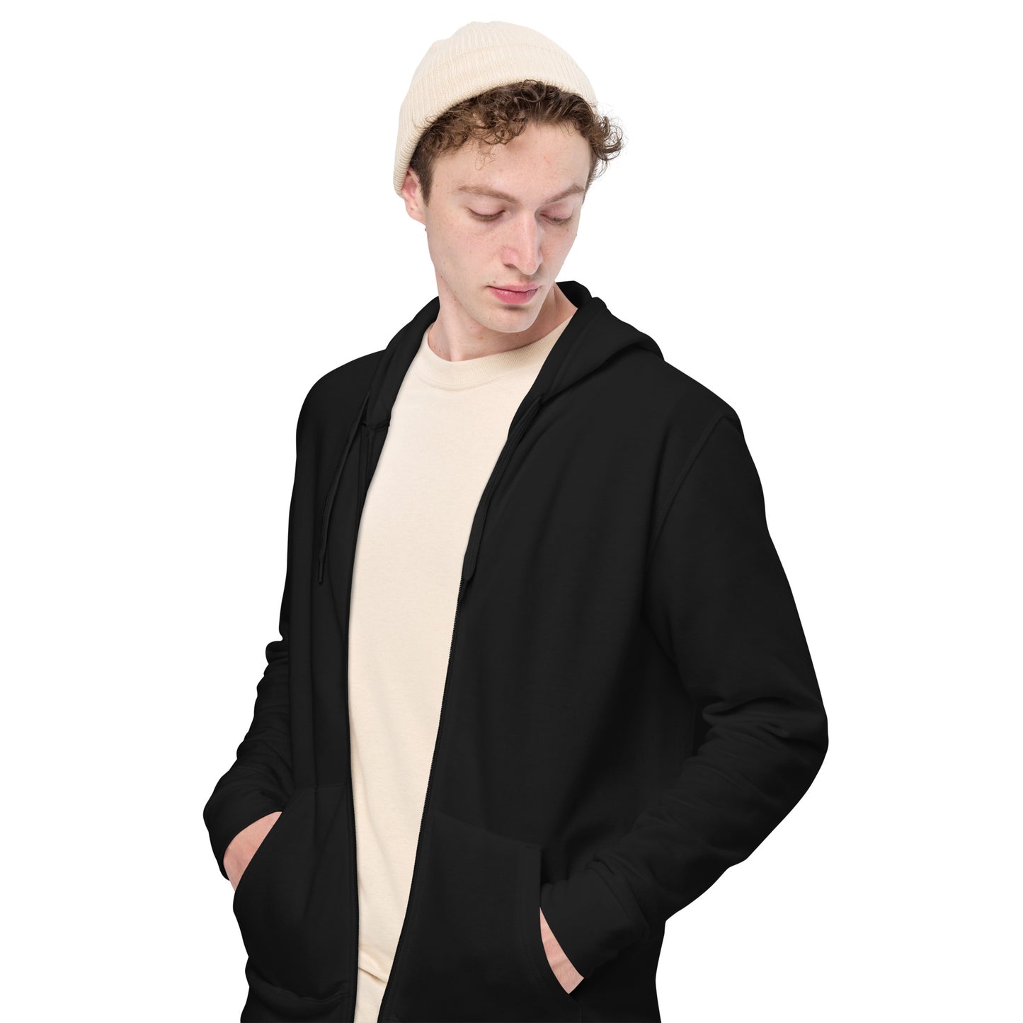 Embrace Body Love Logo, Zip hoodie- White Logo