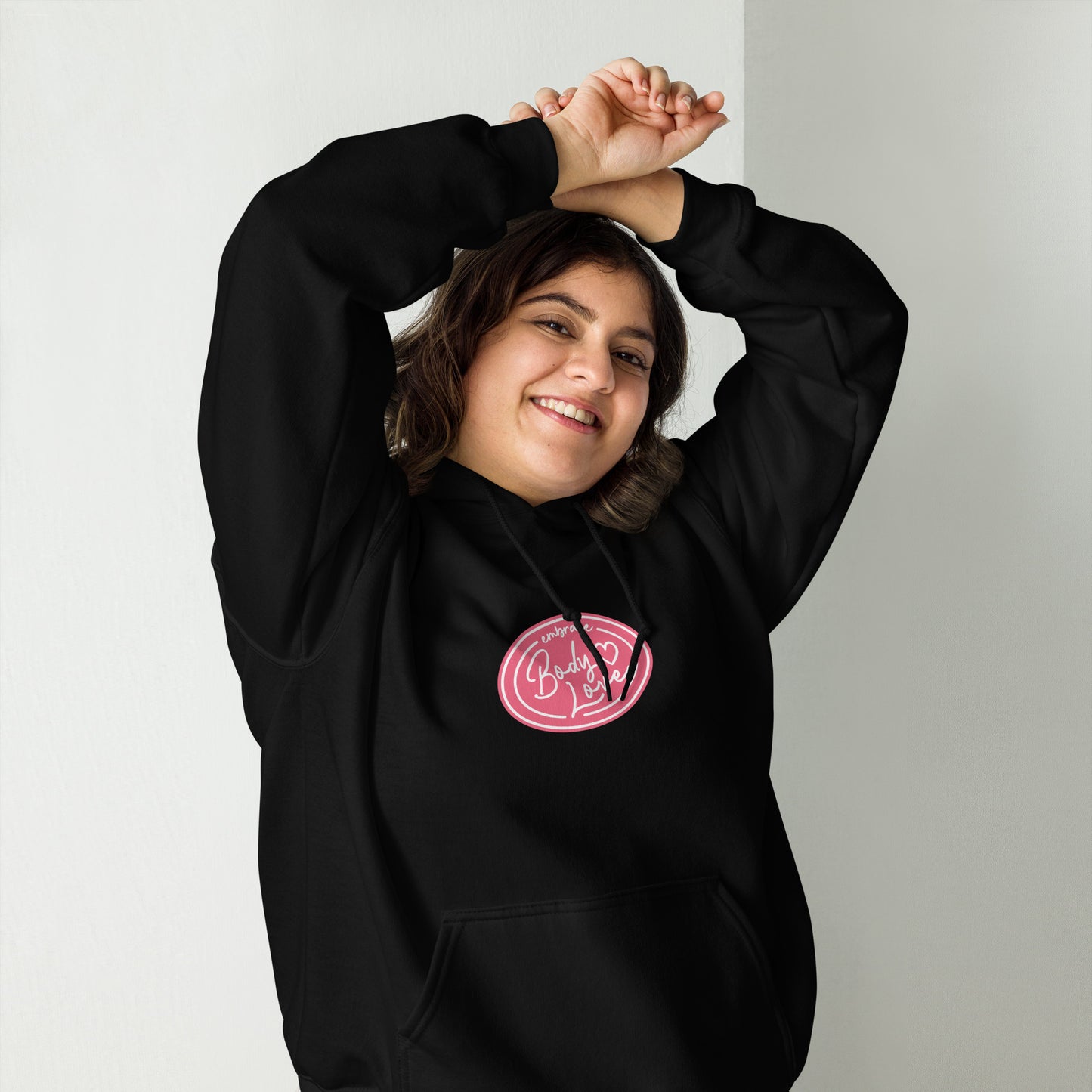 Embrace Body Love Logo, Hoodie- Genderless, Pink Logo