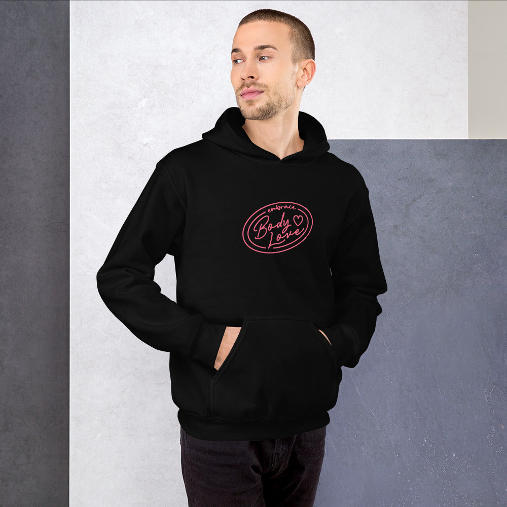 Embrace Body Love Logo, Hoodie- Genderless, Pink Logo