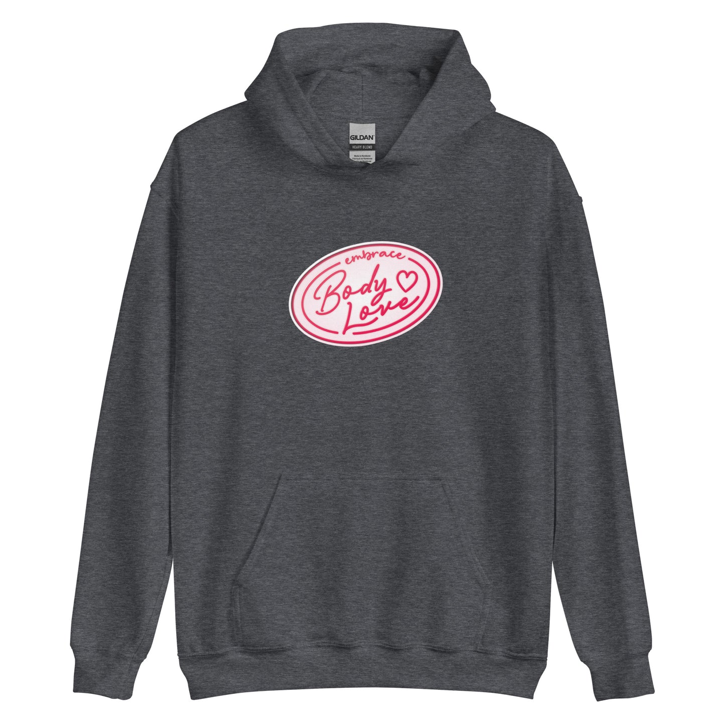 Embrace Body Love Logo, Hoodie- Genderless, Pink/White Logo