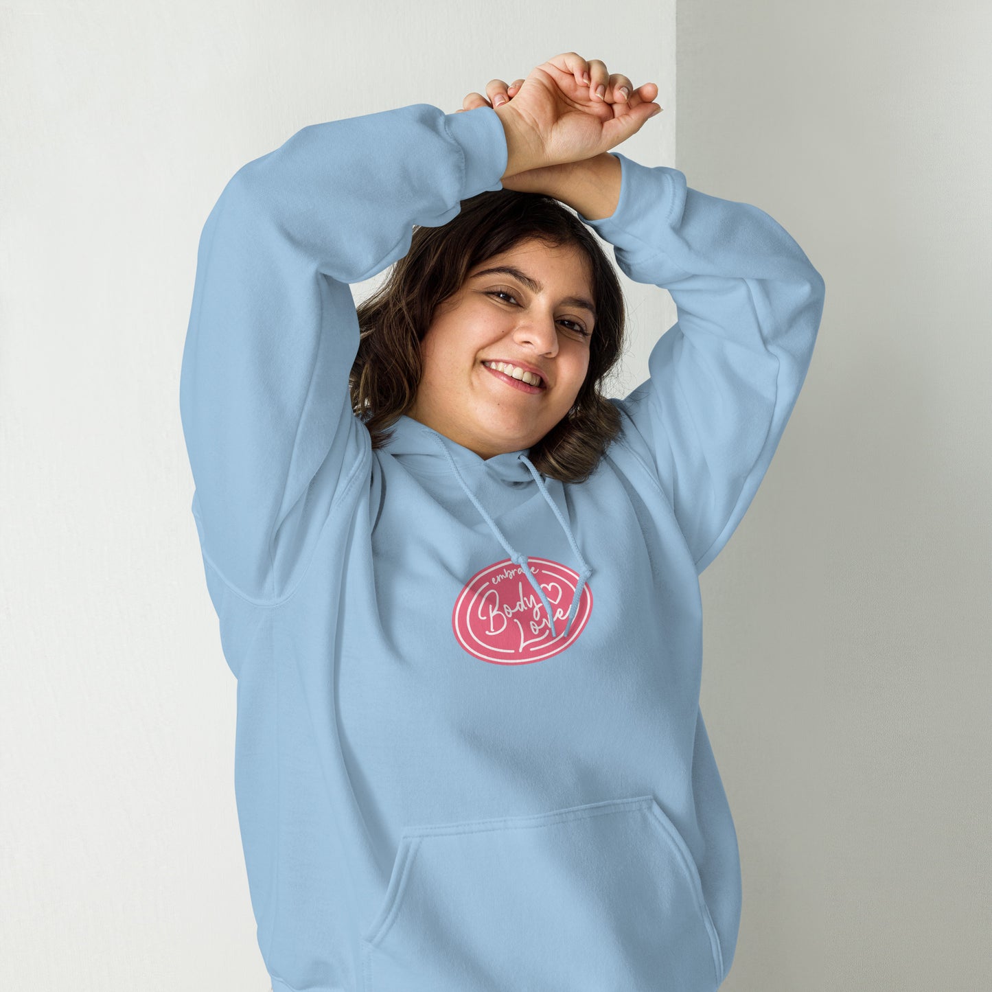 Embrace Body Love Logo, Hoodie- Genderless, Pink Logo