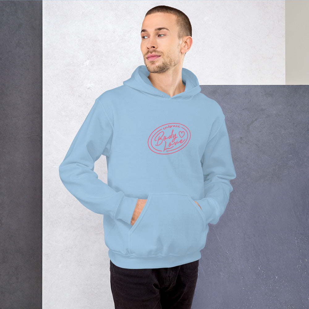 Embrace Body Love Logo, Hoodie- Genderless, Pink Logo