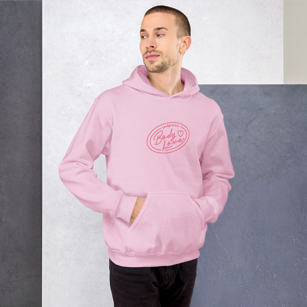 Embrace Body Love Logo, Hoodie- Genderless, Pink Logo