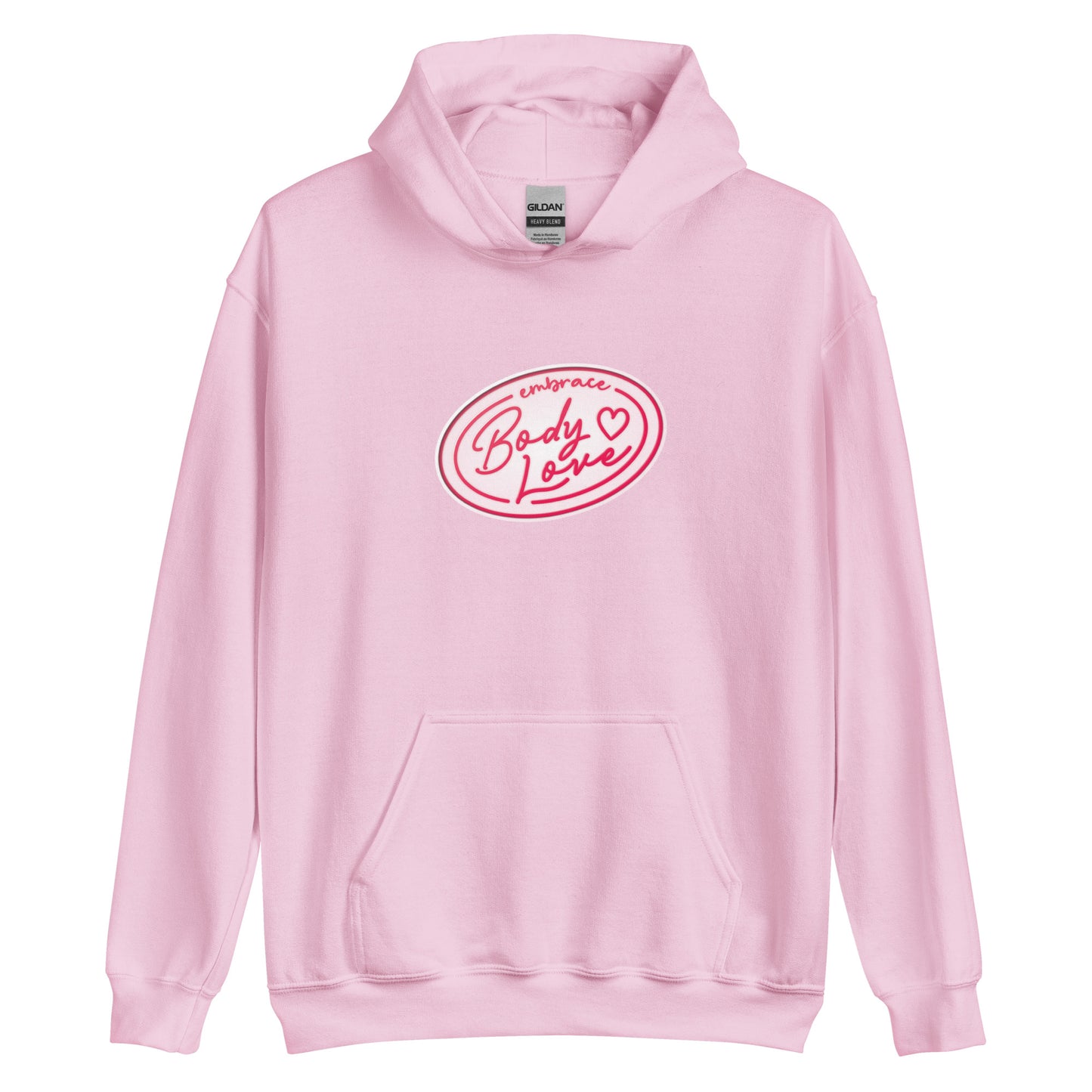 Embrace Body Love Logo, Hoodie- Genderless, Pink/White Logo