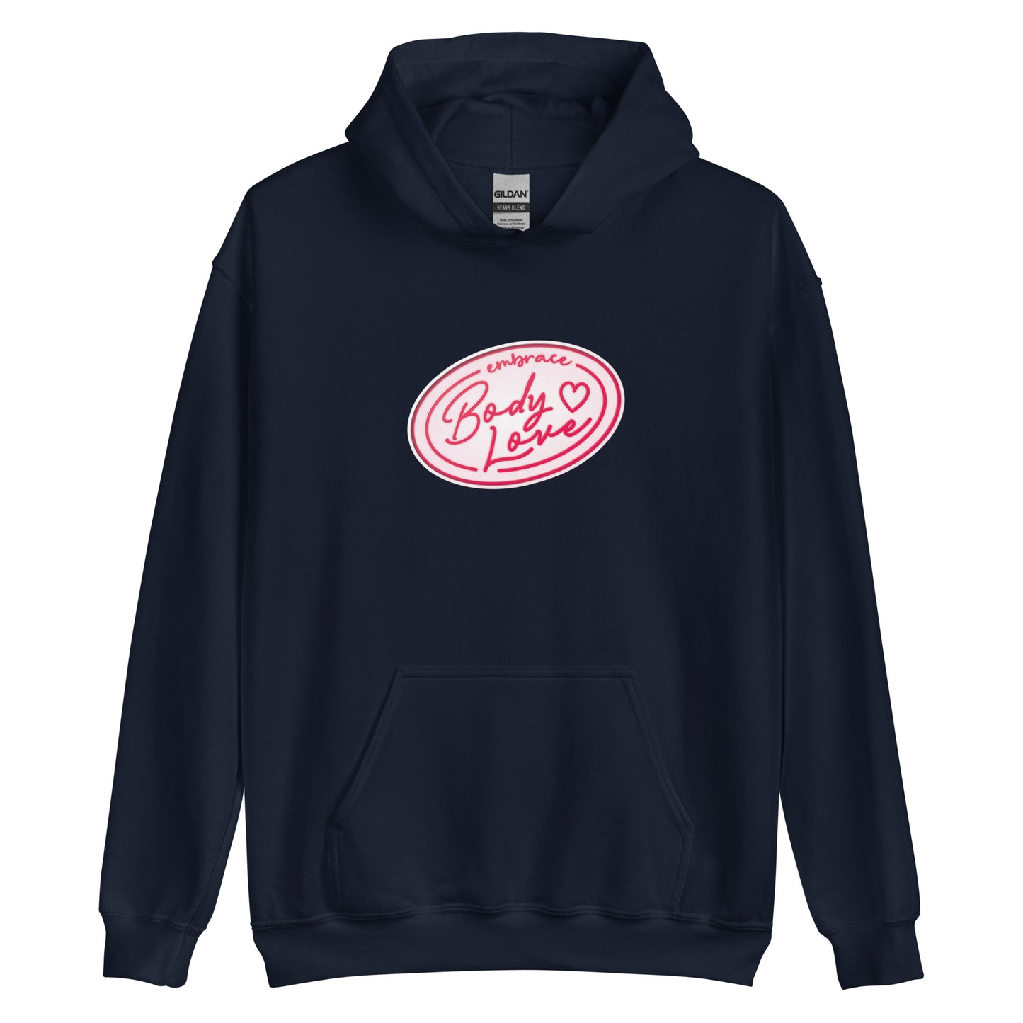 Embrace Body Love Logo, Hoodie- Genderless, Pink/White Logo