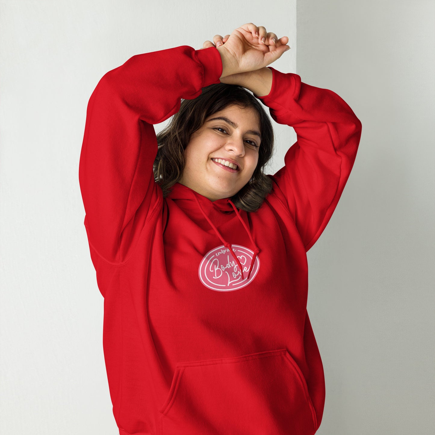 Embrace Body Love Logo, Hoodie- Genderless, Pink Logo
