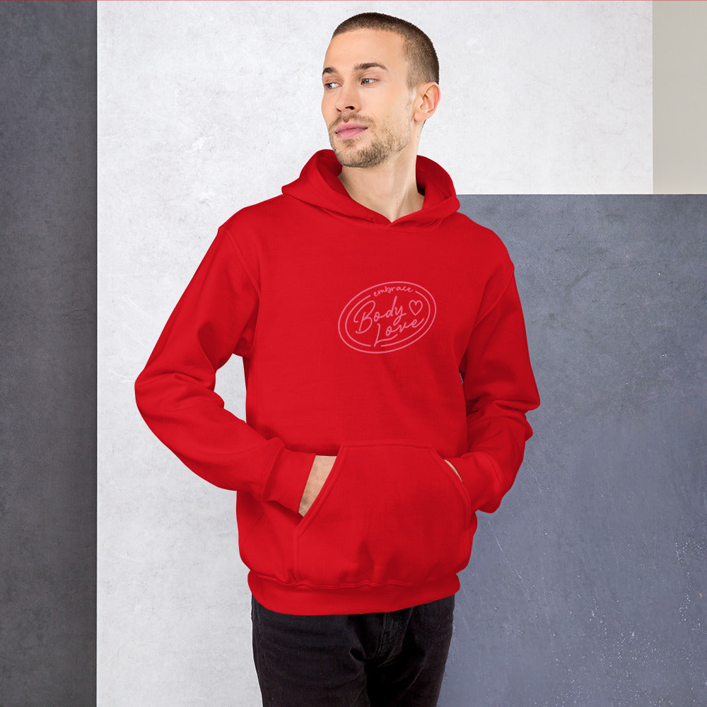 Embrace Body Love Logo, Hoodie- Genderless, Pink Logo