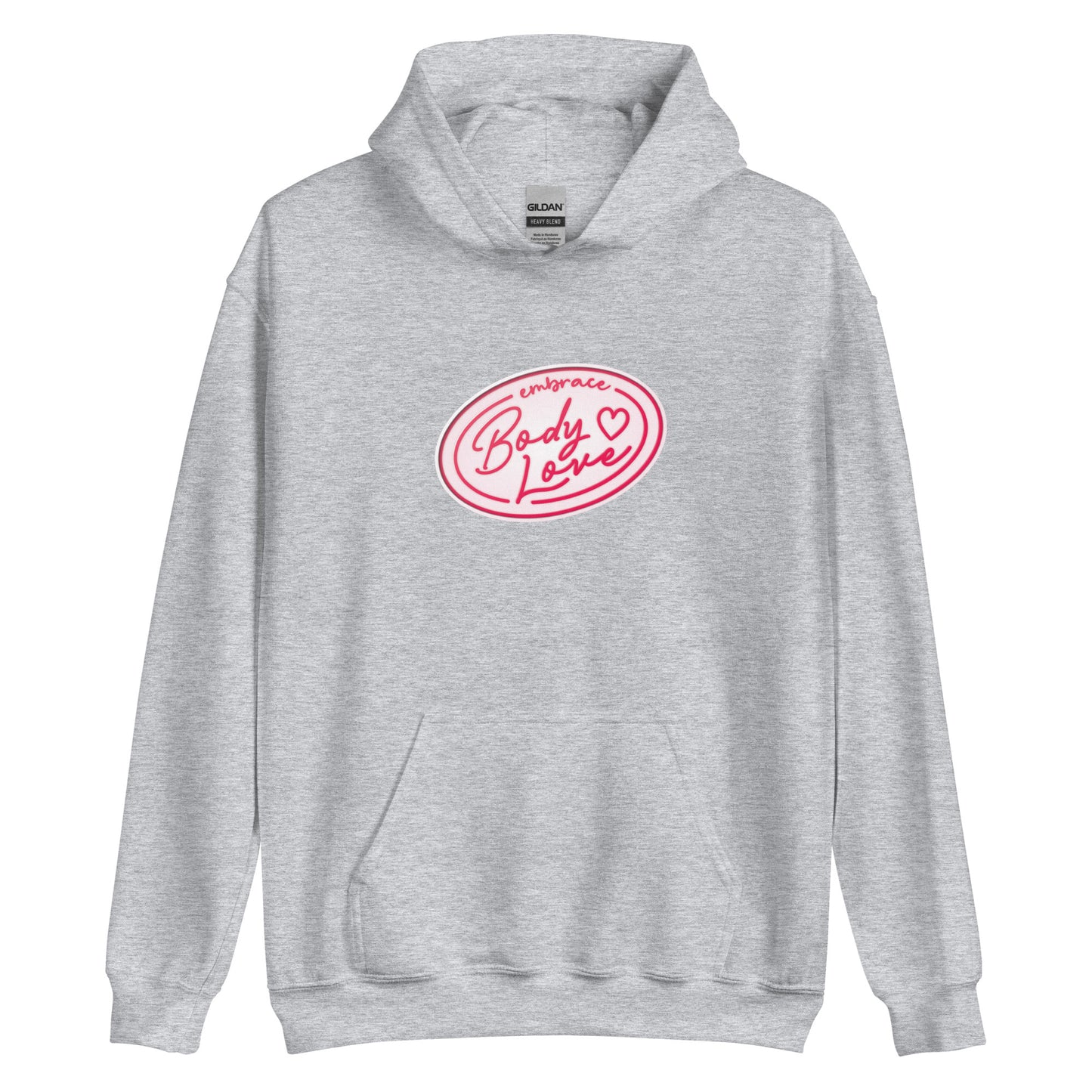 Embrace Body Love Logo, Hoodie- Genderless, Pink/White Logo