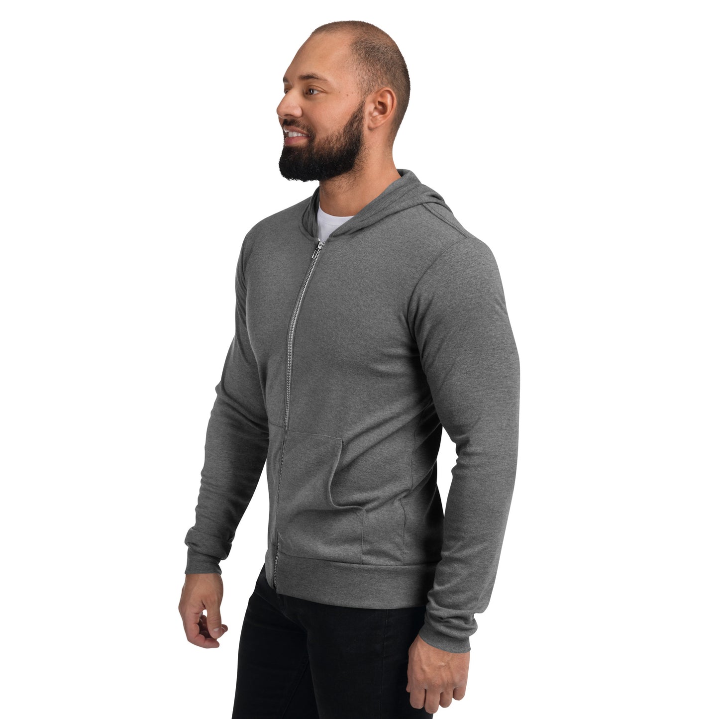 Embrace Body Love Logo, Lightweight Zip Hoodie- Genderless, Pink Logo