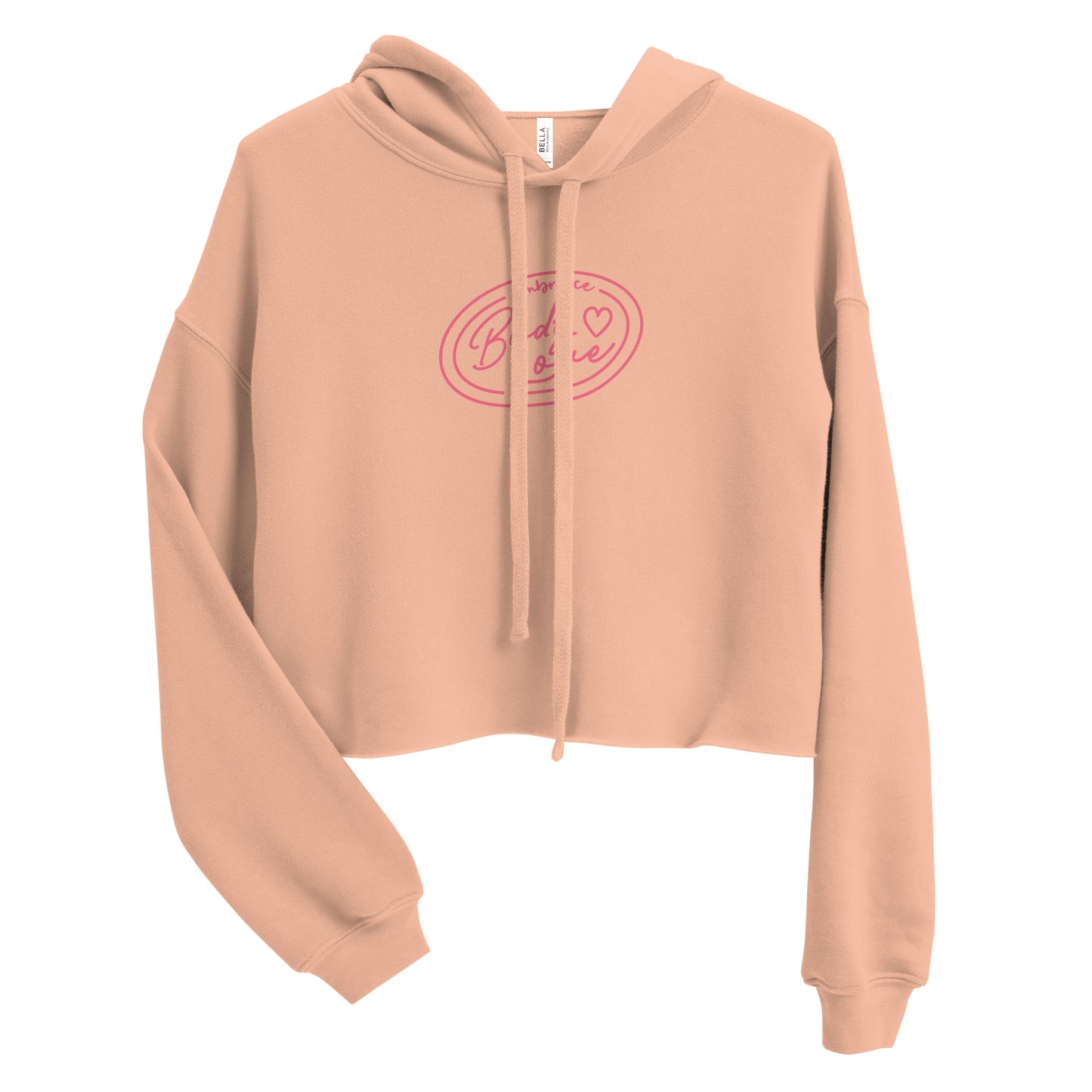 Embrace Body Love Logo, Crop Hoodie- Pink Logo