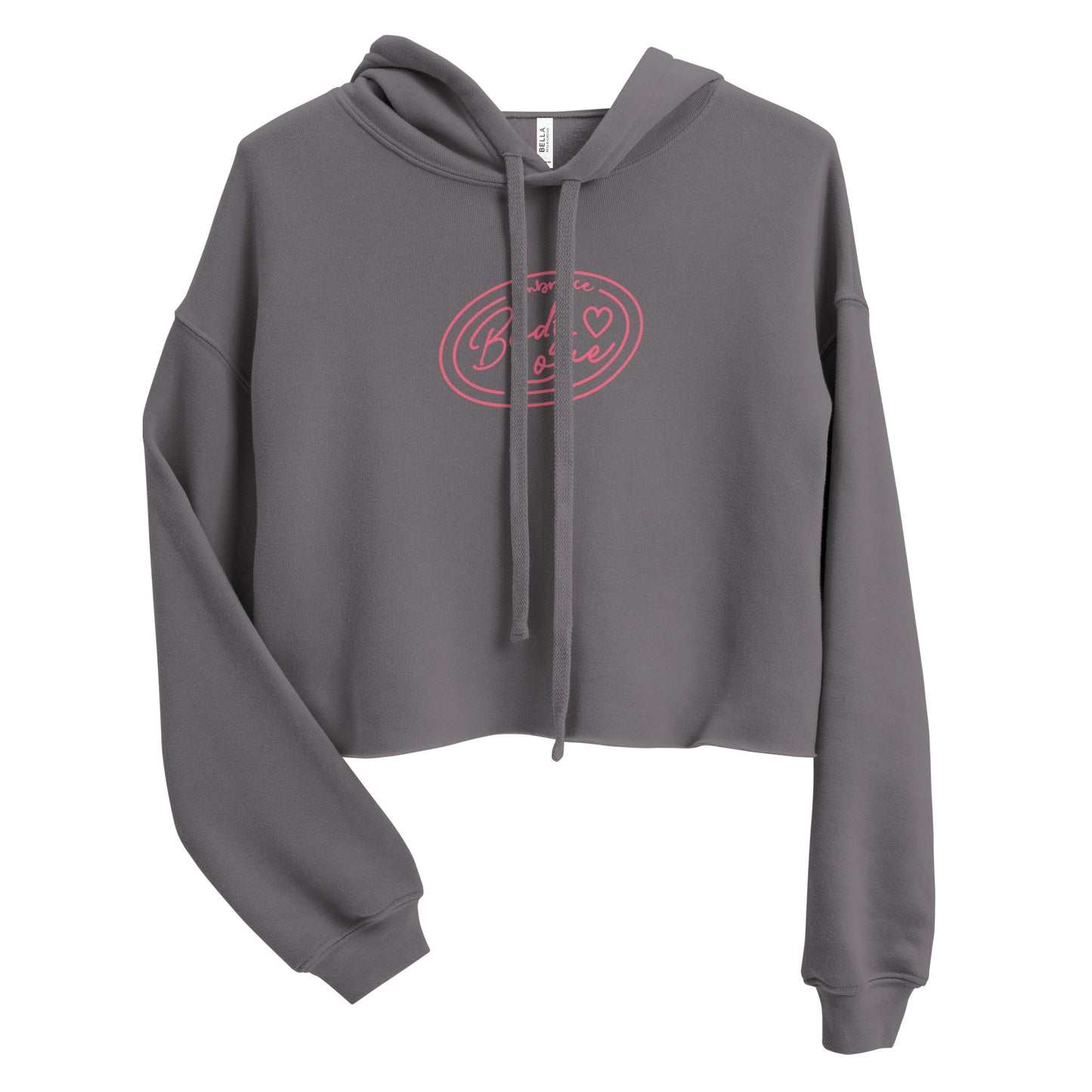 Embrace Body Love Logo, Crop Hoodie- Pink Logo
