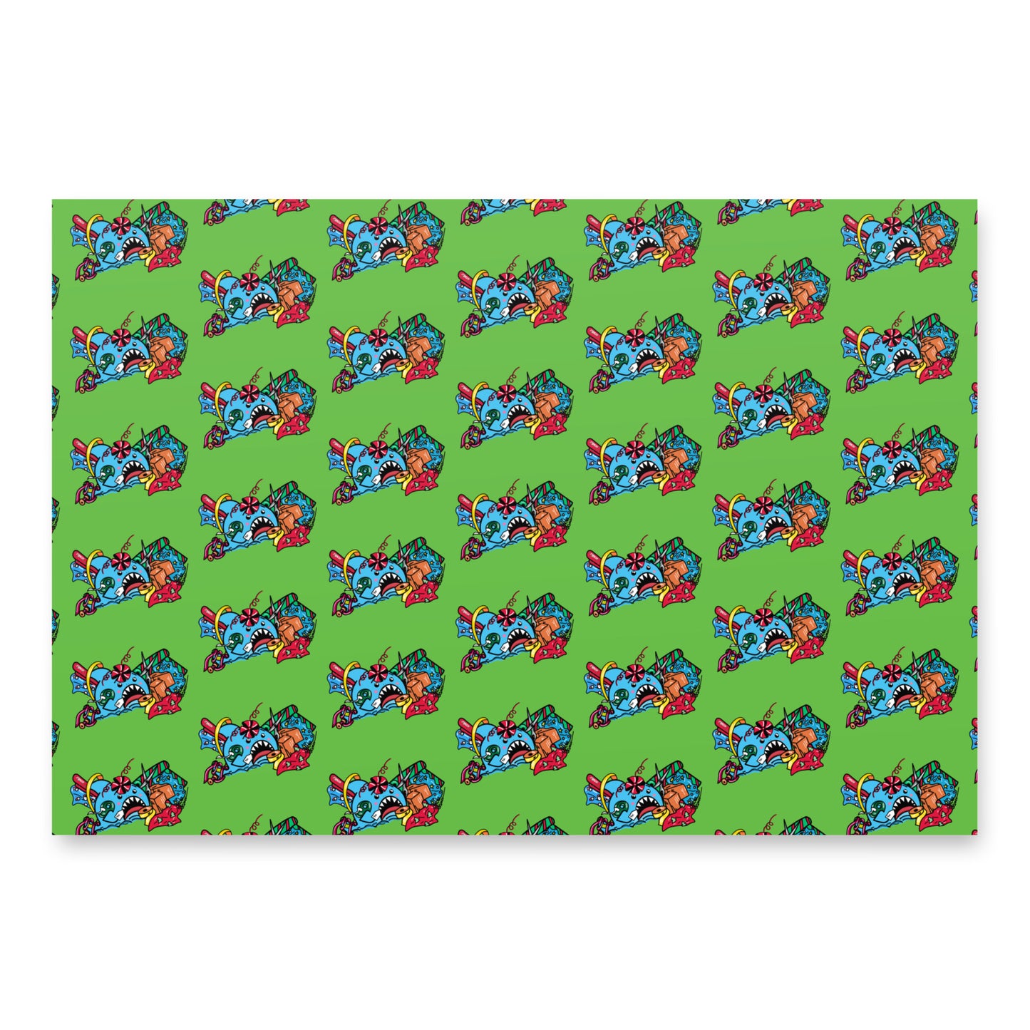 Anxious Shark- Holiday/Christmas Wrapping paper sheets