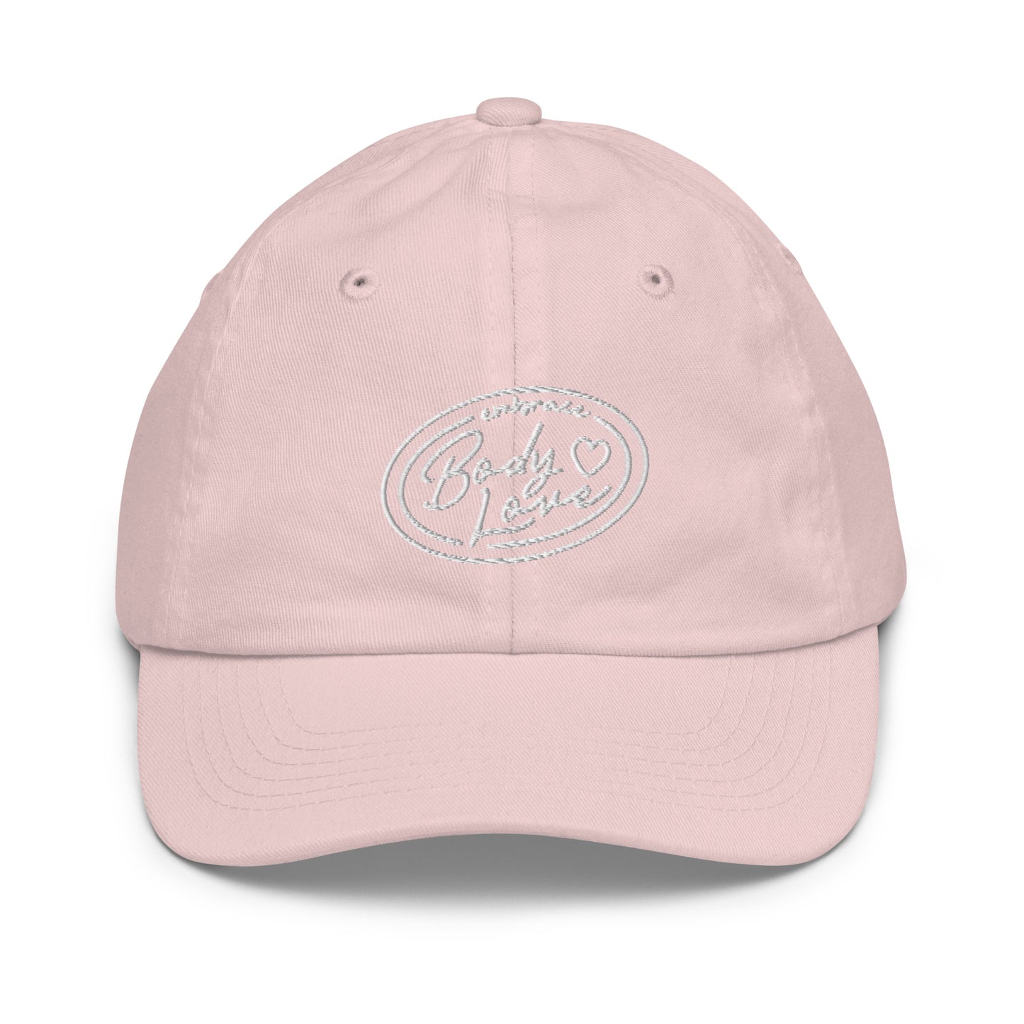 Embrace Body Love Logo- Youth baseball cap/hat (White Logo)