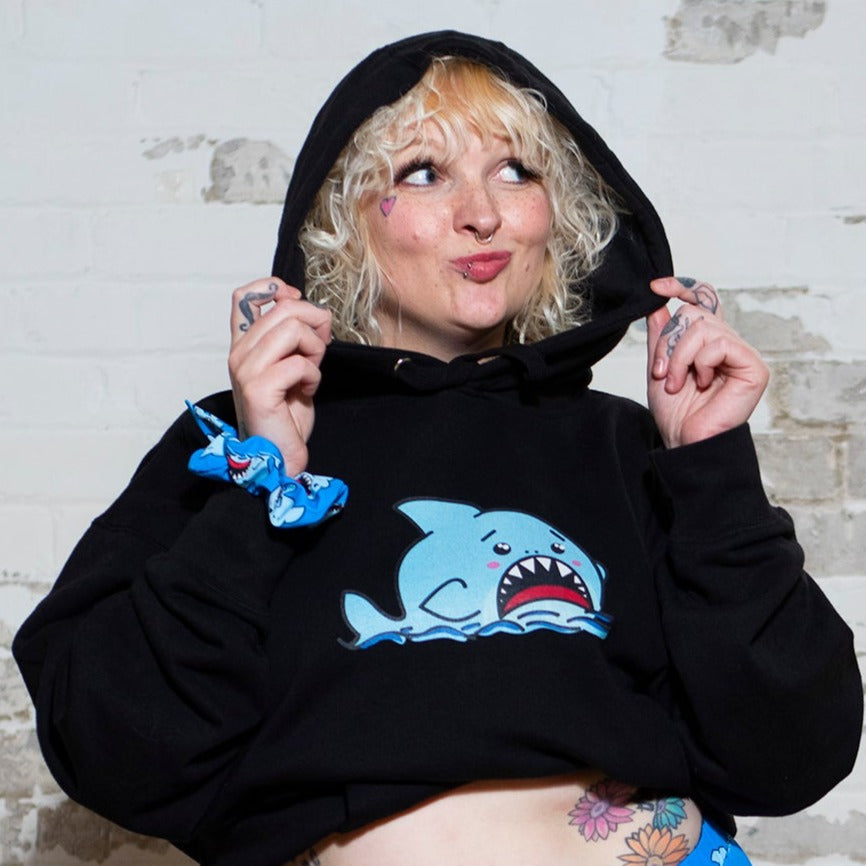 Anxious Shark- Recycled Scrunchie