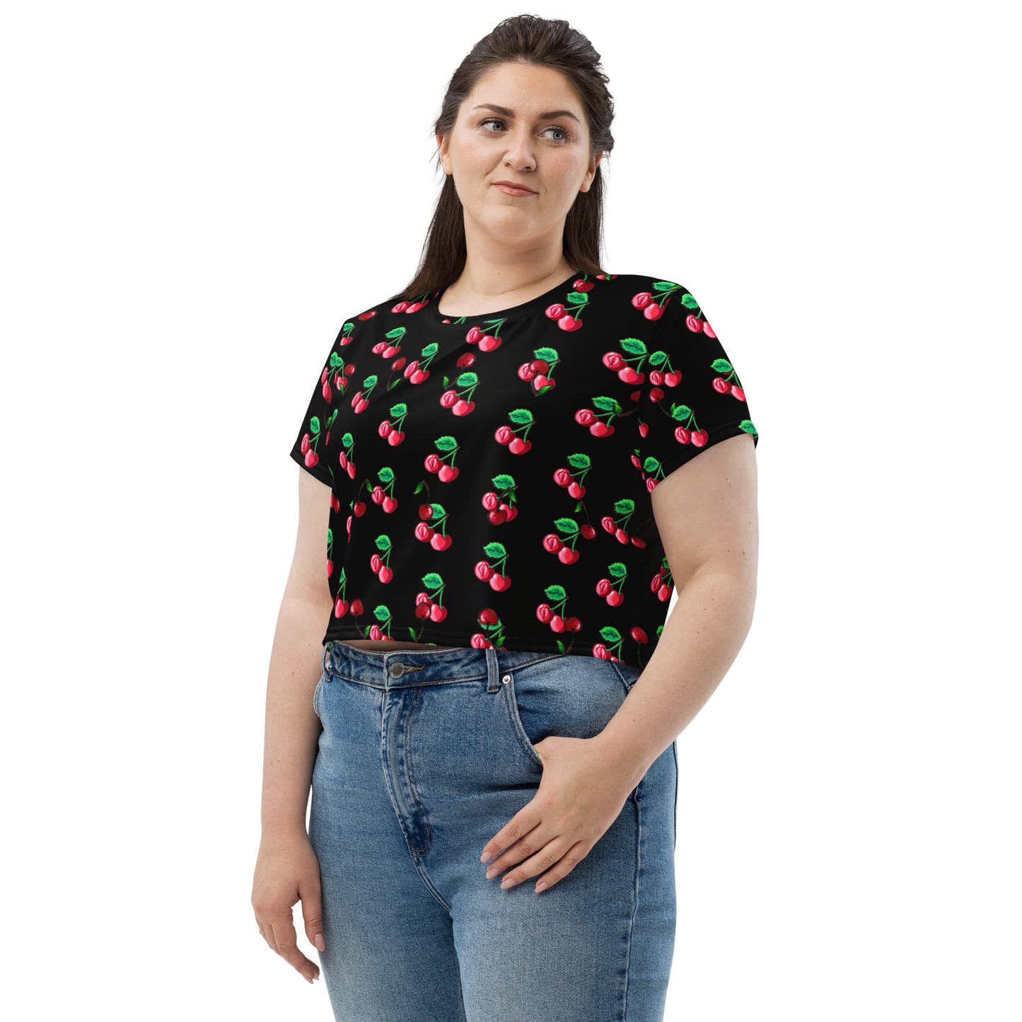 All-over Cherry Vulva Crop Tee