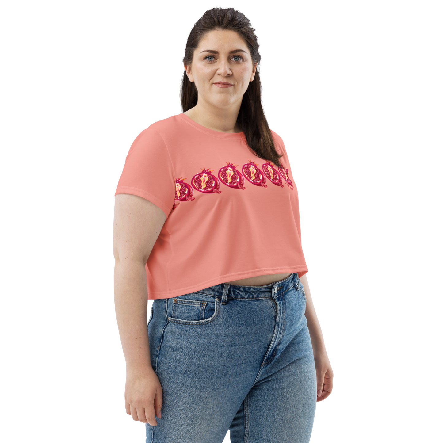 Pomegranate Vulva Crop Tee