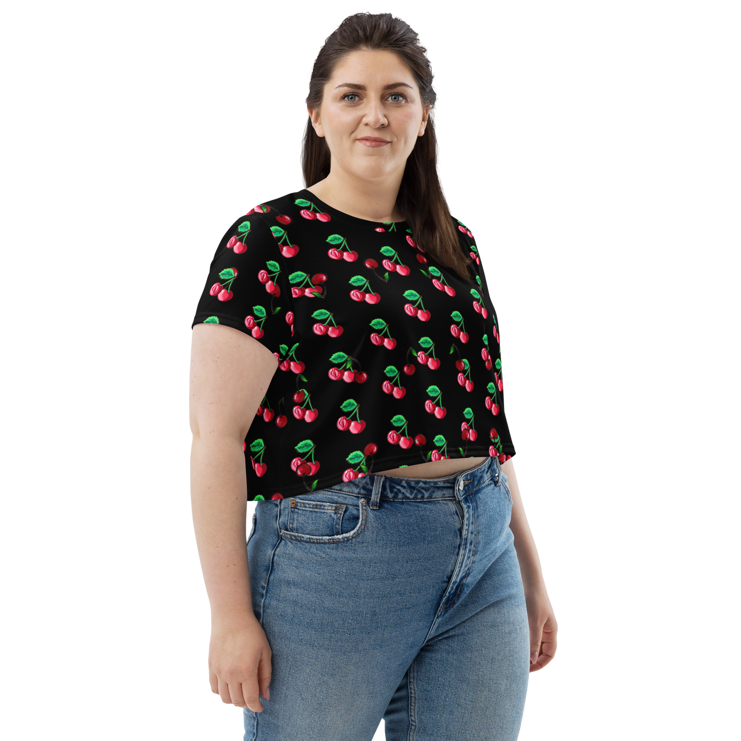 All-over Cherry Vulva Crop Tee