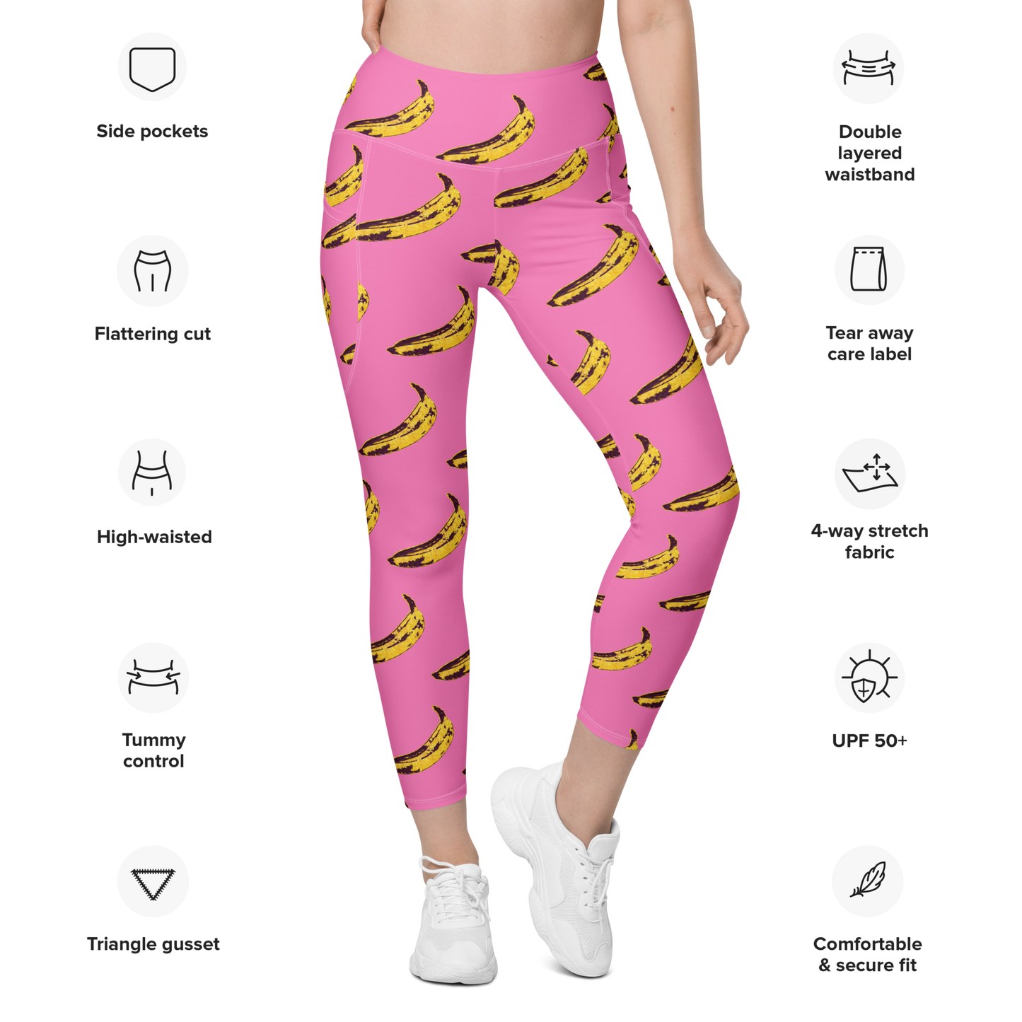 Pink Banana Leggings with POCKETS