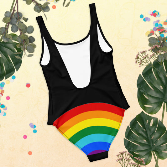 Anxious Shark Rainbow Pride Flag- One-Piece Swimsuit
