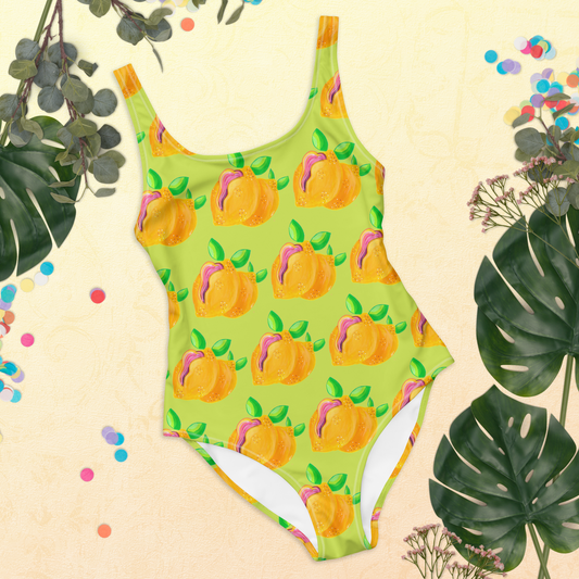 "Sour Puss" Lemon Vulva One-Piece Swimsuit