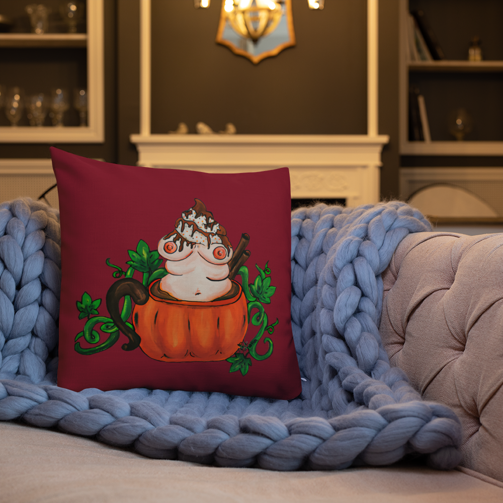 Pumpkin Spice and Everything Nice (burgundy) - Premium Pillow and Pillowcase