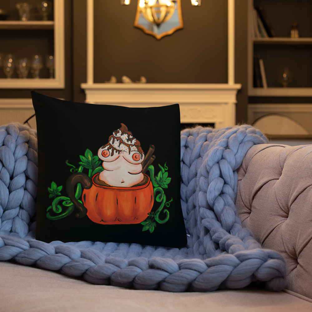 Pumpkin Spice and Everything Nice (black) - Premium Pillow and Pillowcase