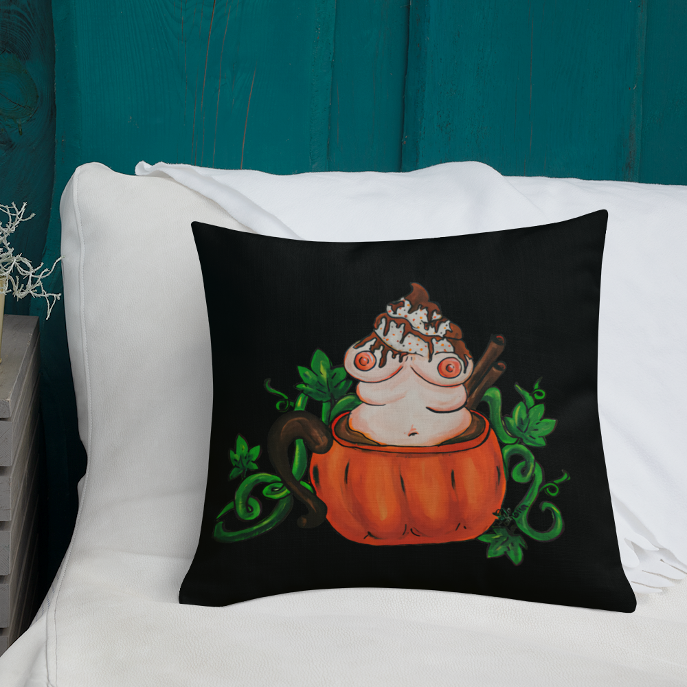 Pumpkin Spice and Everything Nice (black) - Premium Pillow and Pillowcase