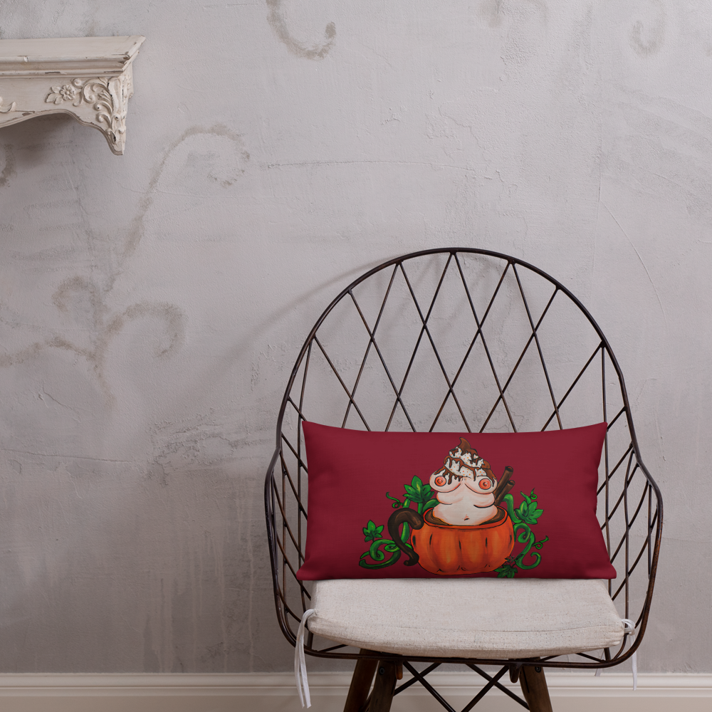 Pumpkin Spice and Everything Nice (burgundy) - Premium Pillow and Pillowcase
