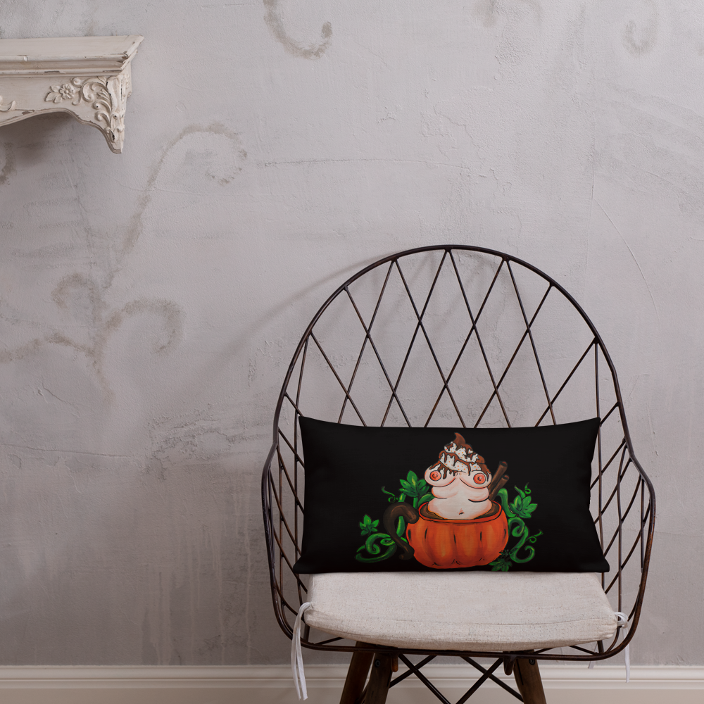 Pumpkin Spice and Everything Nice (black) - Premium Pillow and Pillowcase